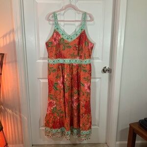BloomChic Floral Print Elastic Waist Shirred Maxi Dress Plus Size 22/24